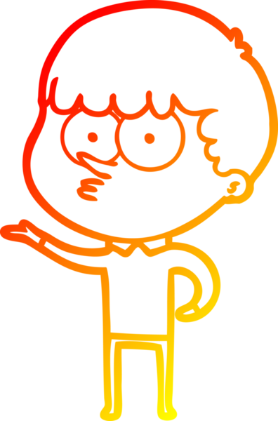 Bir insan tarafından çizilmiş, çizgi film karakteri meraklı bir çocuk çizimi.