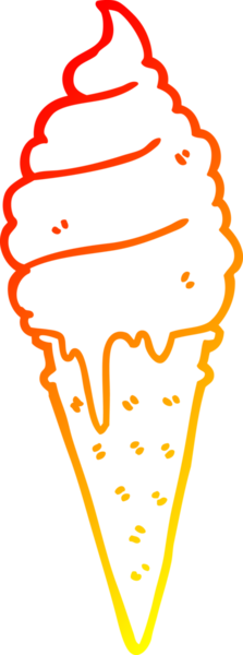 Bir insan tarafından çizilmiş çizgi film dondurmasının sıcak çizgi çizimi