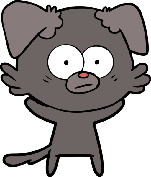 Bir insan tarafından çizilmiş sinirli köpek çizgi filmi.