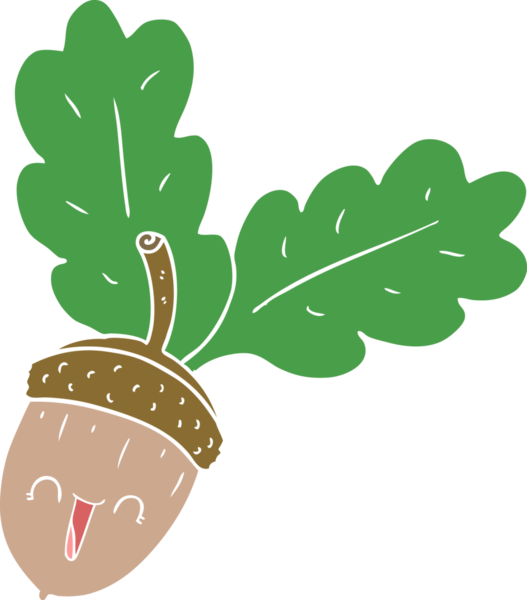 Bir insan tarafından çizilmiş düz renkli palamut.