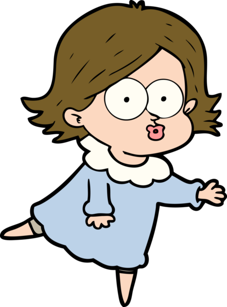 Çizgi film kızı somurtuyor bir insan tarafından