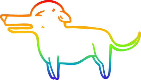 gökkuşağı gradyan çizimi bir insan tarafından çizilmiş bir çizgi köpek