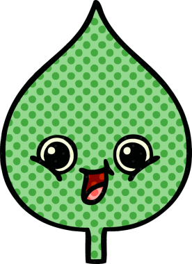 bir insan tarafından çizilmiş dışavurumsal yaprağın çizgi roman tarzı