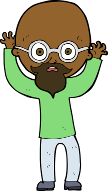 Bir insan tarafından çizilmiş kel bir adam.