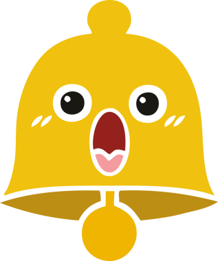 Bir insan tarafından çizilmiş eski bir çanın düz rengi