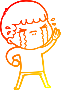 Bir insan tarafından çizilmiş ağlayan bir çizgi film karakteri çizimi.