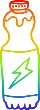 gökkuşağı gradyan çizgisi bir insan tarafından çizilmiş bir soda şişesi