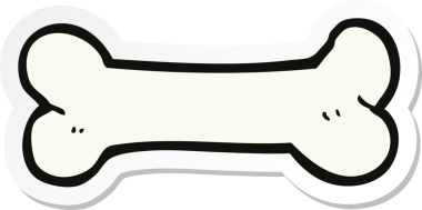 Bir insan tarafından çizilmiş bir karikatür kemiği çıkartması.