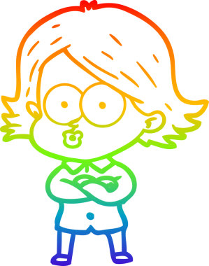 Gökkuşağı gradyan çizimi Bir insan tarafından çizilen çizgi film kızı