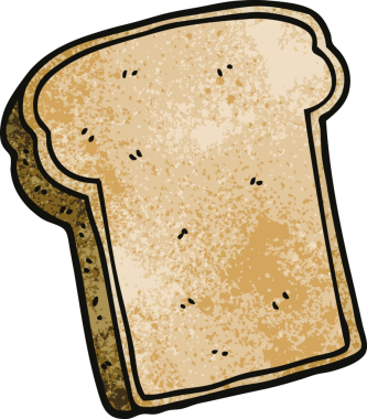 bir insan tarafından çizilmiş bir ekmek dilimi.