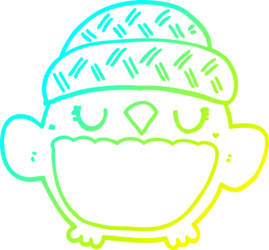 Bir insan tarafından çizilmiş şapkalı sevimli bir baykuş çizimi.