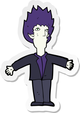 Bir insan tarafından çizilmiş bir vampirin çıkartması.