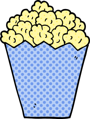 Bir insan tarafından çizilmiş karikatür patlamış mısır.