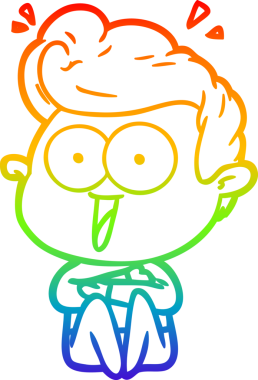 gökkuşağı gradyan çizgi çizimi bir insan tarafından çizilmiş bir karikatür adam