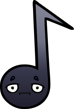 Bir insan tarafından çizilmiş bir notanın gölgelenmiş karikatürü