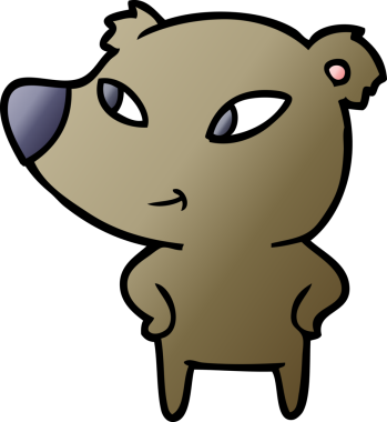 Bir insan tarafından çizilmiş sevimli çizgi film ayısı.