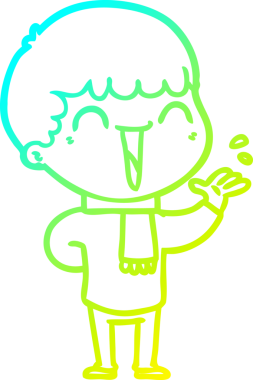 Bir insan tarafından çizilmiş mutlu bir adamın soğuk çizgi çizimi.