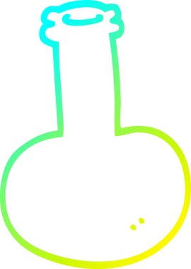 Bir insanın çizdiği çizgi film şişesinin soğuk gradyan çizgisi.