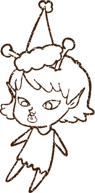 Bir insan tarafından çizilen Noel Uzaylı Kömürü