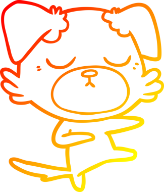 Bir insan tarafından çizilmiş sevimli bir köpeğin sıcak çizgi çizgisi.