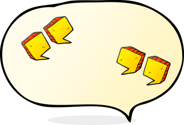 Bir insan tarafından çizilmiş serbest konuşma balonu tırnak işaretleri