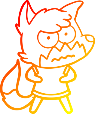 Bir insan tarafından çizilmiş kızgın tilki çizgi çizimi.