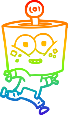 gökkuşağı gradyan çizgisi çizimi mutlu çizgi robot bir insan tarafından çizilmiş