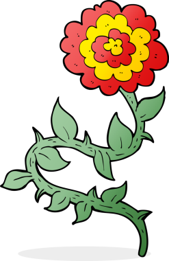 Bir insan tarafından çizilmiş karikatür çiçeği