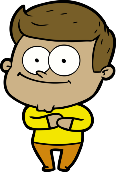 Bir insan tarafından çizilmiş mutlu bir adam.