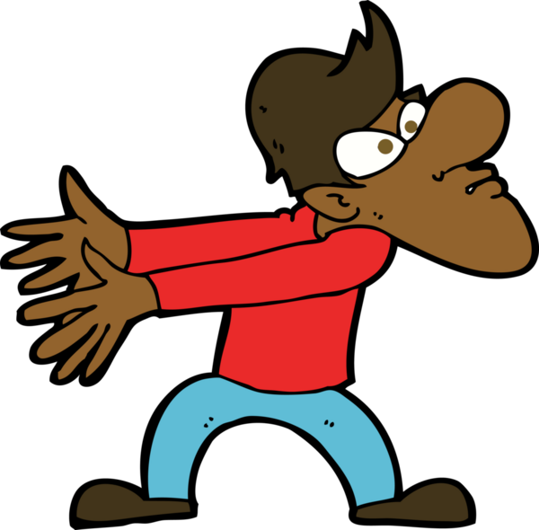 Çizgi film bir insan tarafından çizilmiş rahatsız bir adam.