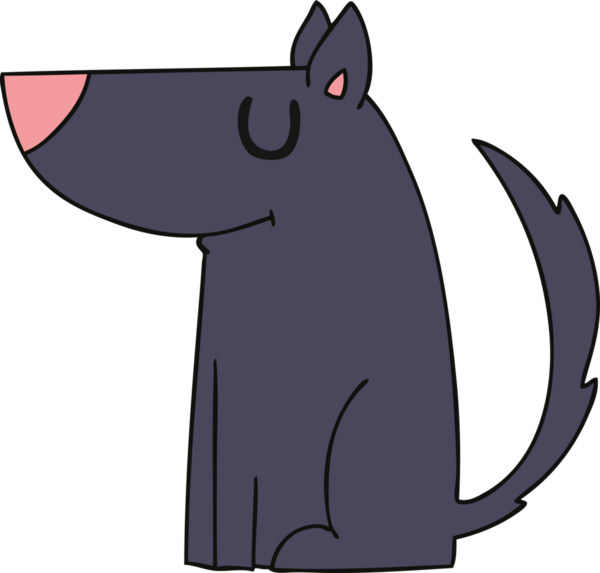 Bir insan tarafından çizilmiş tuhaf bir çizgi film köpeği.