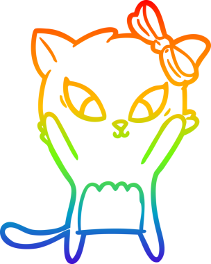 gökkuşağı gradyanı çizimi bir insan tarafından çizilmiş çizgi film kedisi