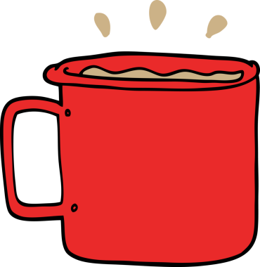 Bir insan tarafından çizilmiş bir fincan kahve.