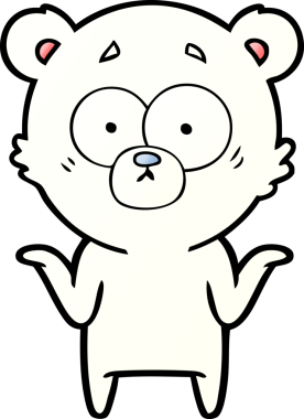 Bir insan tarafından çizilmiş endişeli kutup ayısı karikatürü