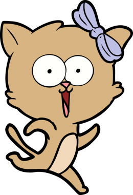 Bir insan tarafından çizilmiş çizgi film kedisi.