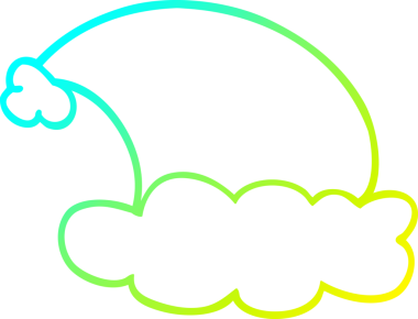 Soğuk gradyan çizgisi bir insan tarafından çizilmiş bir çizgi film Noel şapkası