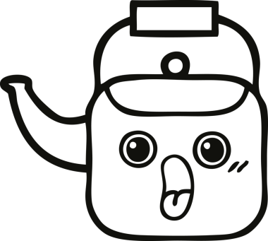 Bir insan tarafından çizilmiş bir çaydanlığın çizgi çizimi