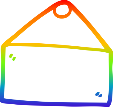 gökkuşağı gradyan çizgi çizimi bir insan tarafından çizilmiş boş asılı işareti