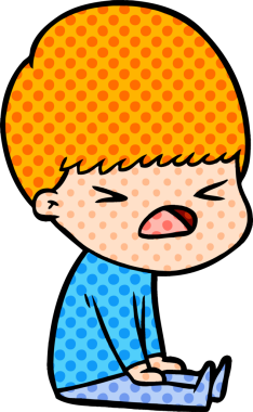 Çizgi film bir insan tarafından çizilmiş stresli adam