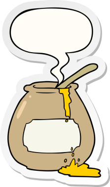 Bir insan tarafından çizilmiş balkabağı etiketli çizgi film bal küpü.