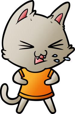 Bir insan tarafından çizilmiş kedi tıslaması.