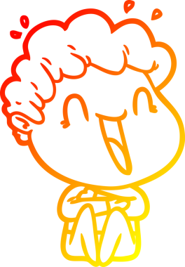 Bir insan tarafından çizilmiş mutlu bir adamın çizgi çizimi.