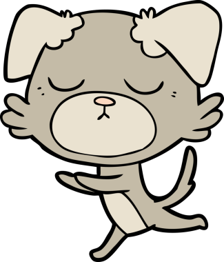 Bir insan tarafından çizilmiş şirin bir çizgi film köpeği.