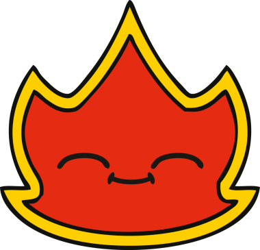 Bir insan tarafından çizilmiş güzel bir ateş karikatürü.