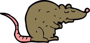 Bir insan tarafından çizilmiş çizgi film faresi.