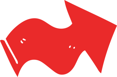 Bir insan tarafından çizilmiş karalama işaretli ok