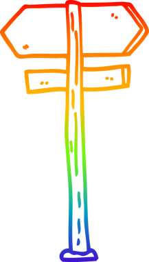 gökkuşağı gradyan çizgi çizimi bir insan tarafından çizilmiş bir çizgi film yön işareti