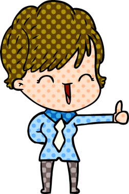 Bir insan tarafından çizilmiş gülen kadın çizgi filmi.