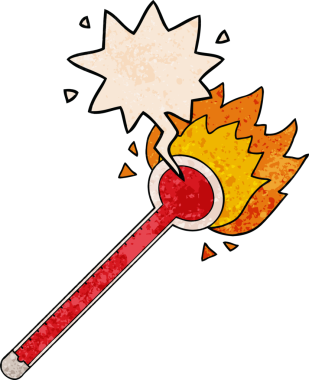 bir insan tarafından çizilmiş eski moda konuşma baloncuklu karikatür termometresi