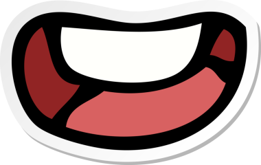 Bir insan tarafından çizilmiş mutlu ağız çıkartması.